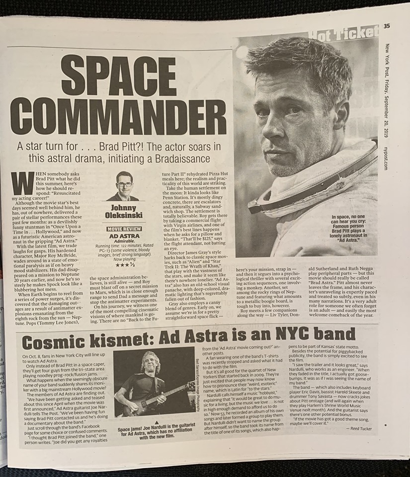 Ad Astra in the NY Post